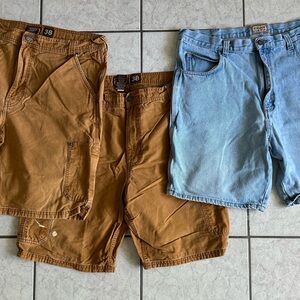 Men's Brown and Blue Shorts Set